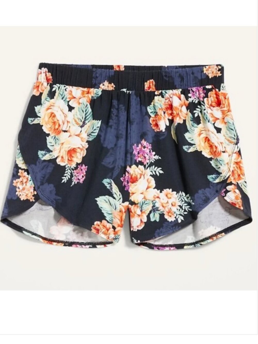 Old Navy High-Waisted Sunday Sleep Dolphin-Hem Floral Rose PJ Pajama Shorts